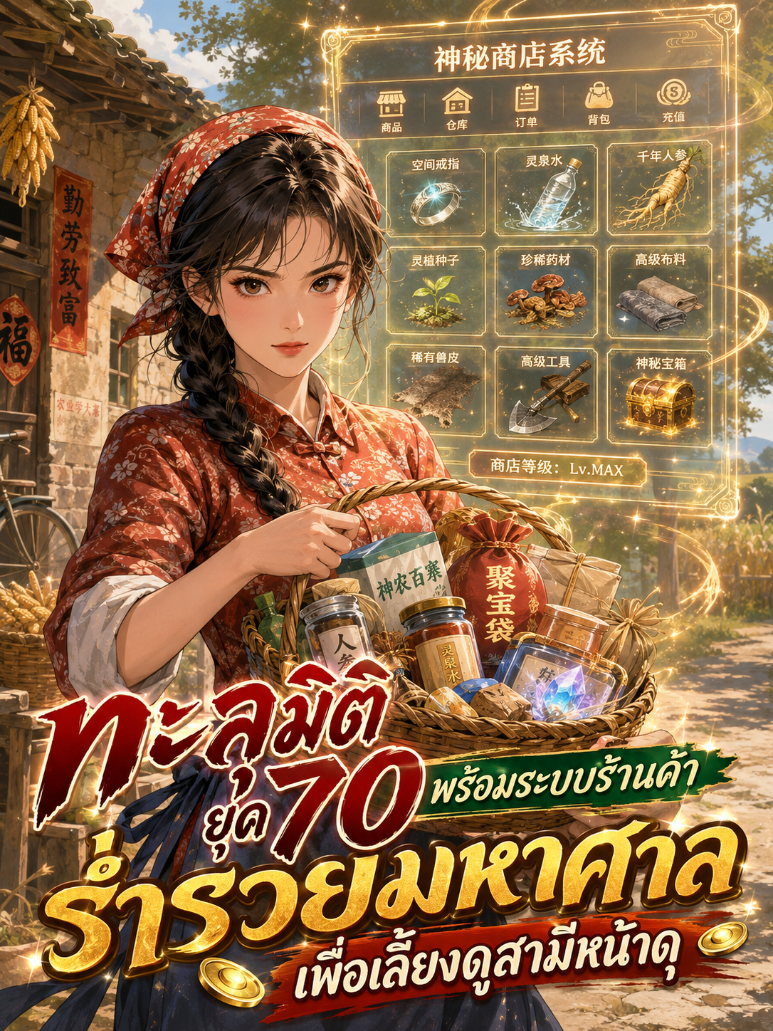 ทะลุมิติยุค 70 พร้อมระบบร้านค้า ร่ำรวยมหาศาลเพื่อเลี้ยงดูสามีหน้าดุ