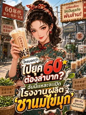 ใครบอกว่าไปยุค 60 ต้องลำบาก? ฉันนี่แหละจะเปิดโรงงานผลิต 'ชานมไข่มุก'